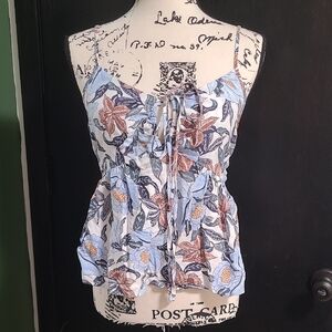 Old Navy Floral Camisole in Blue and Brown